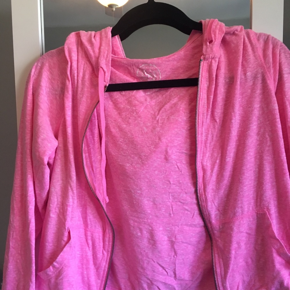pink hoodie